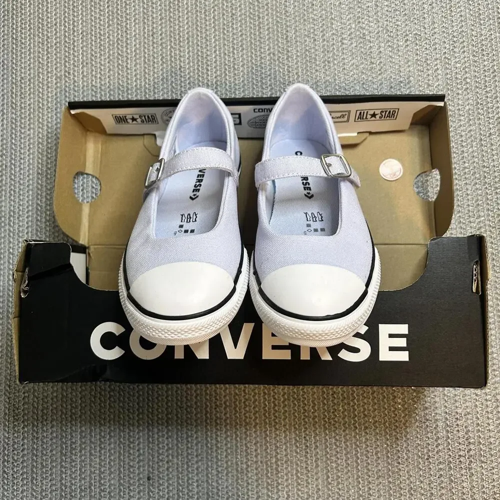 New Converse Youth Mary Jane Blueberry Ice White Black Sneakers Size 1